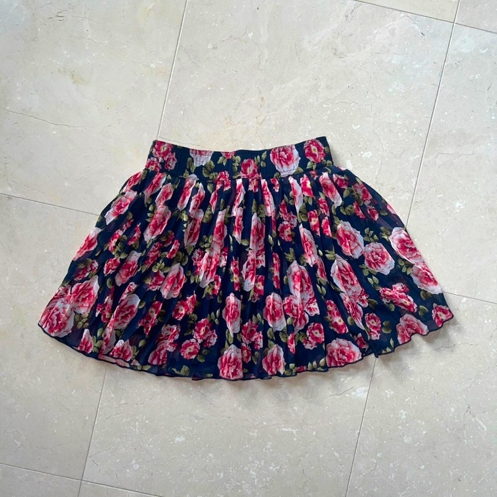 Floral High Waisted Mini Ruffle Skirt